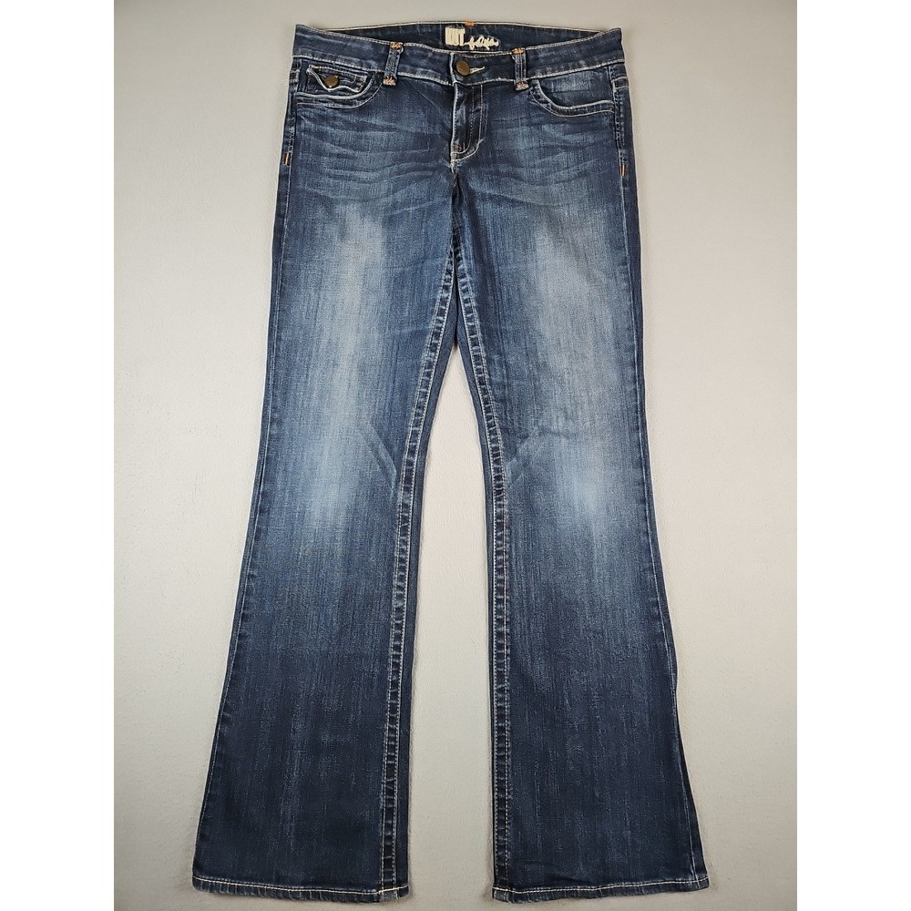 Kut From The Kloth Sz 10 (34x33) Embroidered Flap Pocket Mid Rise Boot Cut Jeans